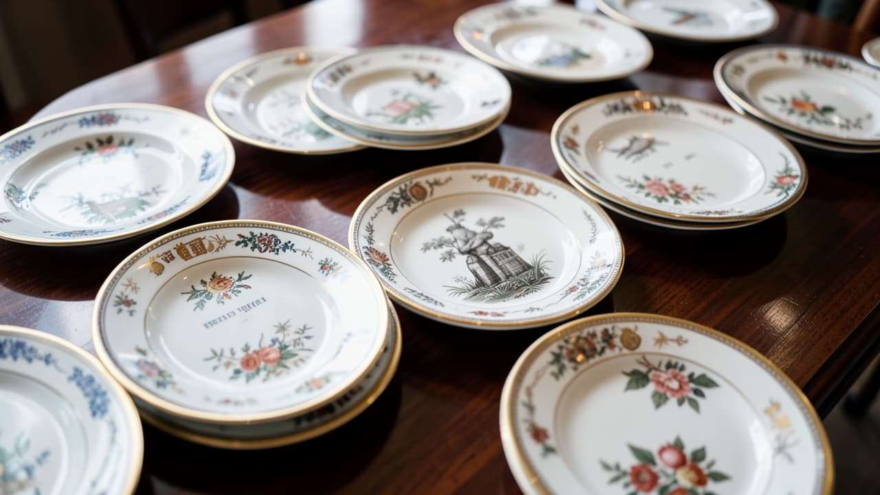 Collection of valuable vintage Japanese, German, and Danish decorative plates