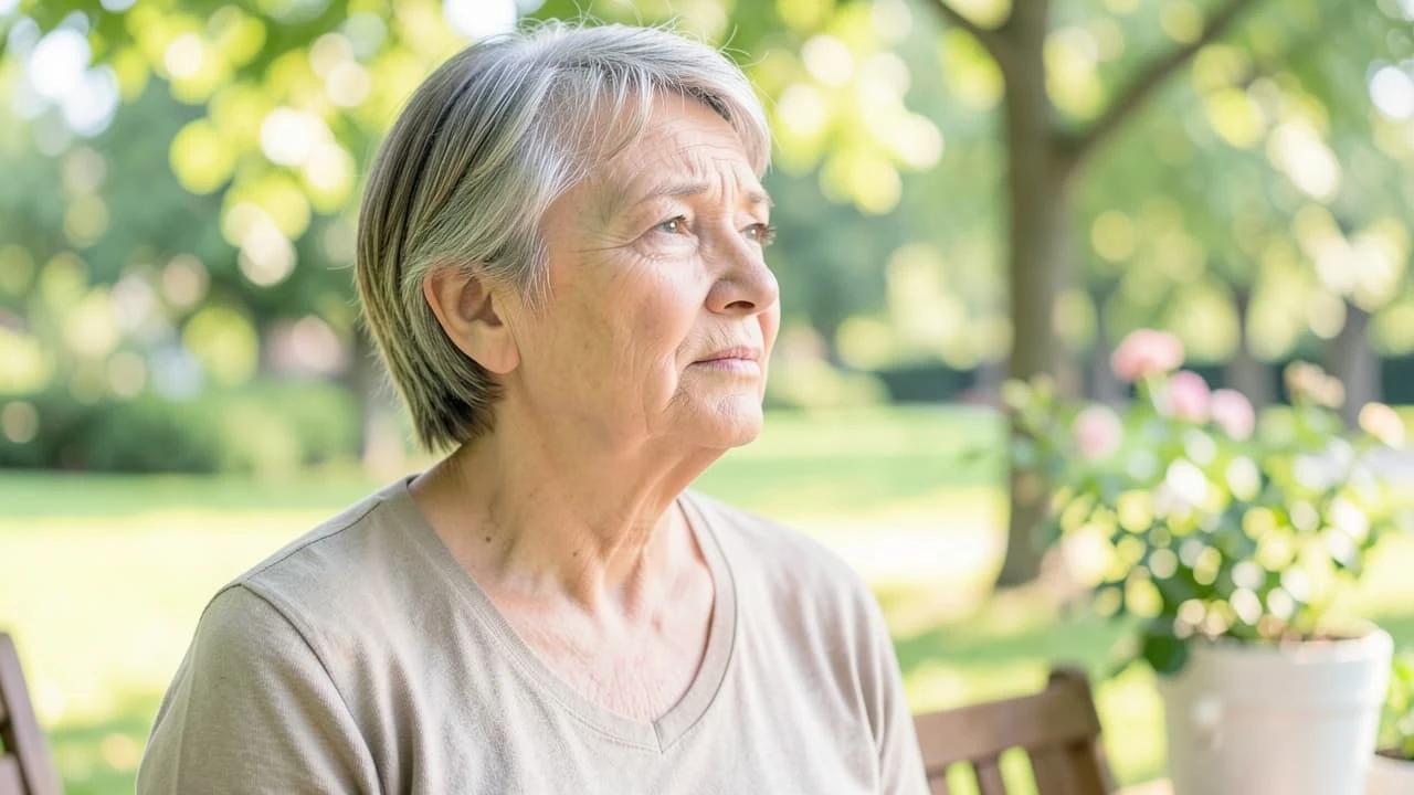 Person in 40s contemplating, representing early Parkinson's awareness. Person in 40s contemplating, representing early Parkinson's awareness.