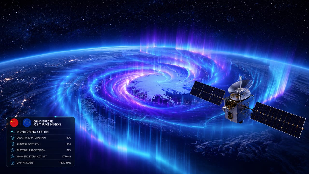 Aurora-like space hurricane swirling near Earth's magnetic pole monitored by satellite Aurora-like space hurricane swirling near Earth's magnetic pole monitored by satellite