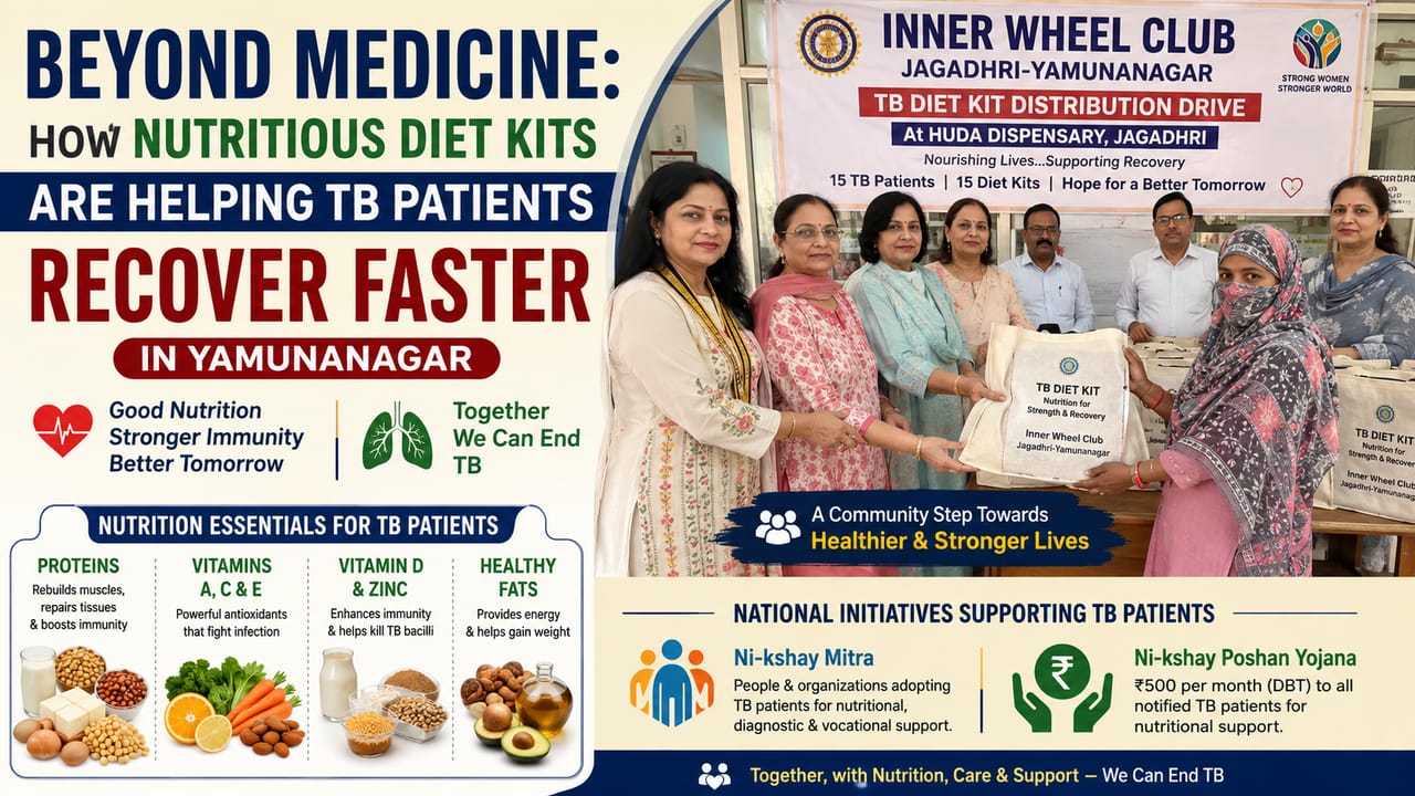 Inner Wheel Club distributes nutritional diet kits to TB patients in Yamunanagar dispensary
